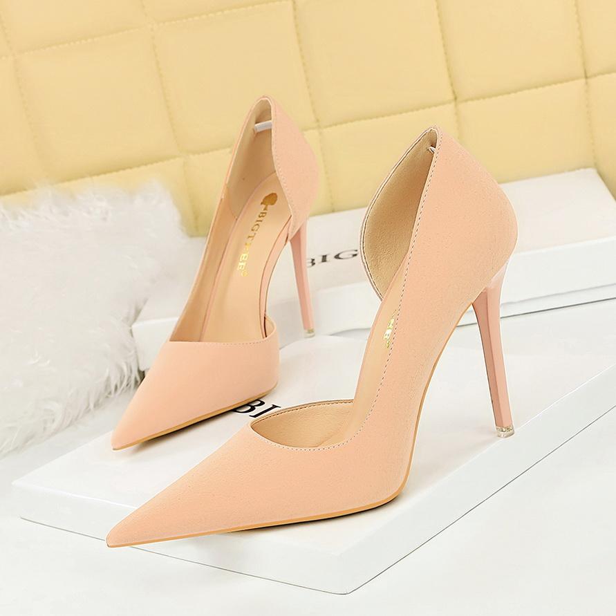 Banquet High Heels Thin Heels Shallow Mouth Pointed Toe Side Hollowed Out Retro High Heels Single Shoes