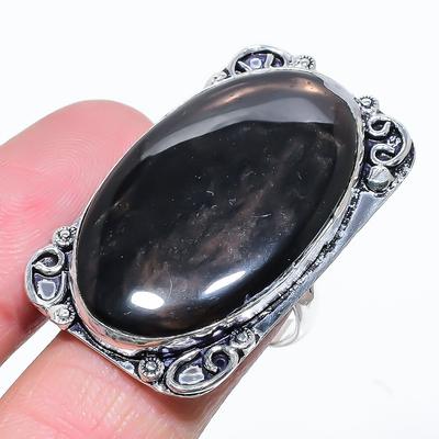 Natural Sunsheen Obsidian Gemstone 925 Sterling Silver Gift Ring Size 10 Y9z38