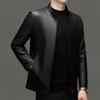 Yiliteng Men's Stand-Collar Business Casual Leather Jacket YTMMRXF2802