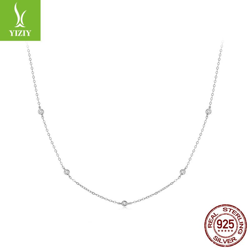 Simple Moissanite Collarbone Chain Simple Classic High-End S925 Sterling Silver Necklace Collarbone Chain