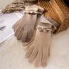 100% Cashmere Winter Gloves Warm Thick Fleece Lined Touchscreen Women Cycling Commuting