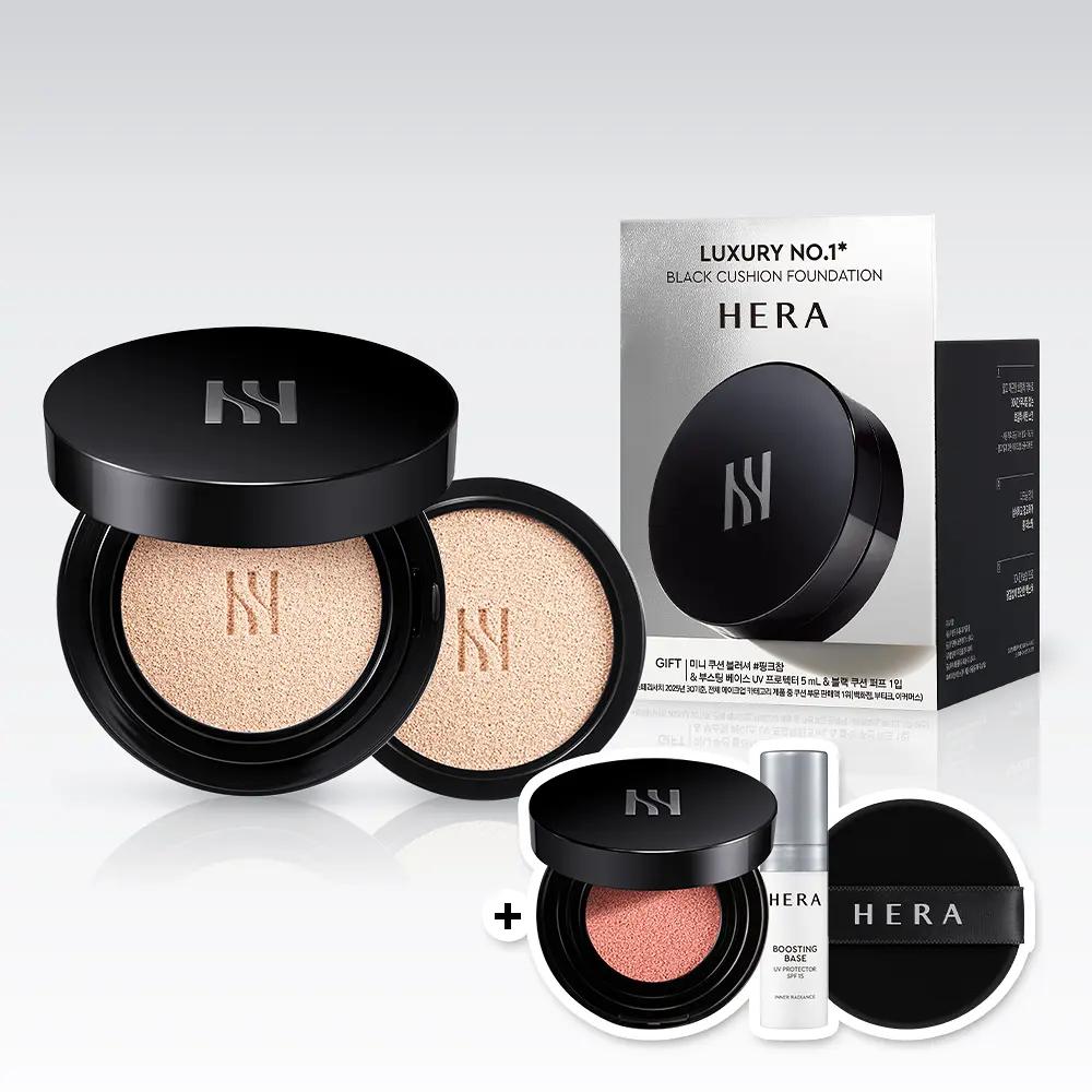 HERA Black Cushion Foundation Set (15g + 15g Refill) SPF34/PA++ – 9 Colors