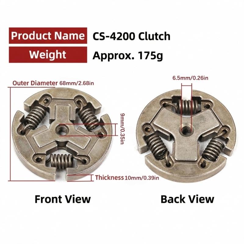 Precisions Engineered Clutch Assembly Replacement For Heavy Duty Chainsaws CS260 CS351 CS4200 Strong Steel Construction