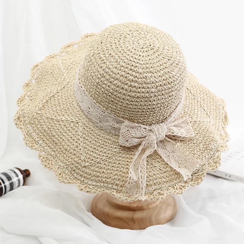 Straw Hat Lace Embellishment Bucket Hat Lace Hat Bucket Shape For Outdoor Activities Women's Accessory Sun