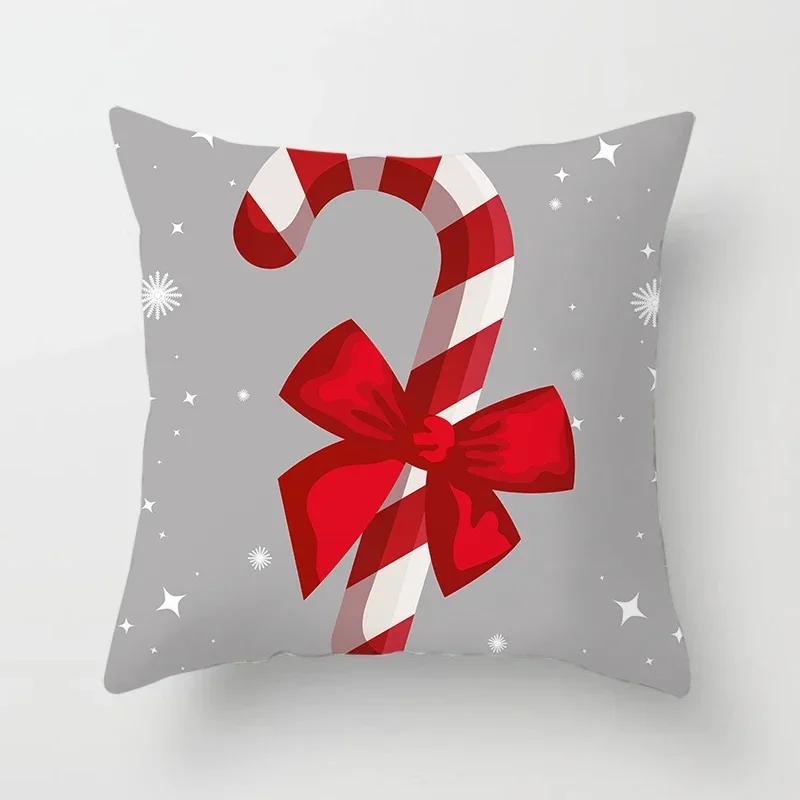 Christmas Cushion Covers Christmas Candy Print Pillow Cases Hotel Party Decoration Pillow Cases Christmas Decorations