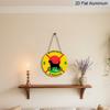 2D Flat 1pc, 8x8 in, "No Poop and Pee Be Respectful" Round Aluminum Metal Sign, Yellow with Red Border & Dog Silhouette, Ideal for Patio, Porch