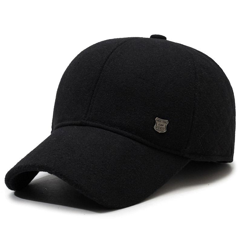 Men'S Hat Middle-Aged And Elderly Thickened Ear Protector Warm Cap Outdoor Woolen Cold-Proof Dad Cotton Hat