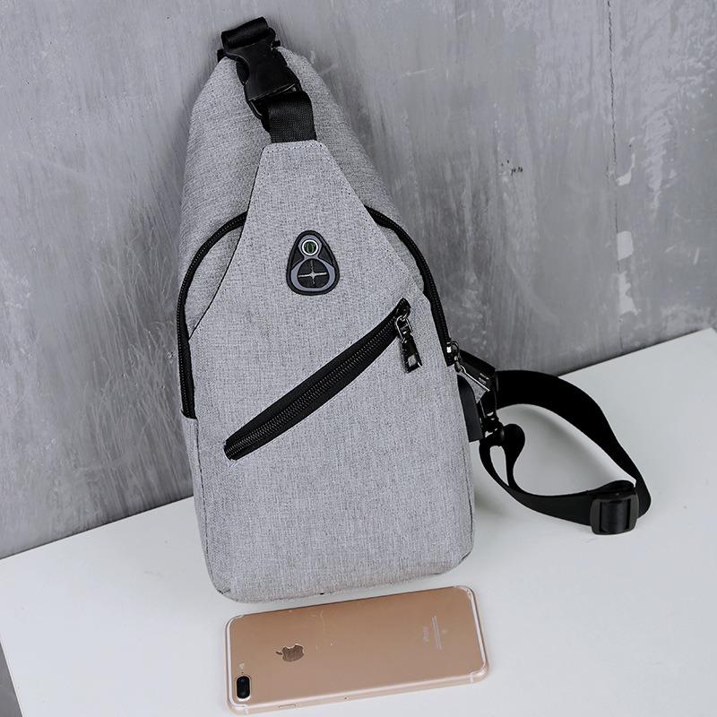Breast bag men's new trendy backpack business casual multi-functional charging shoulder messenger bag