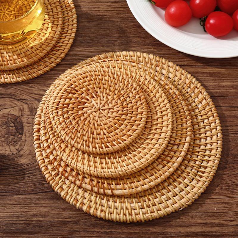 Rattan Heat-Insulating Mat Table Mat Anti-Scalding Pot And Plate Mat High-Temperature Resistant Teacup Mat