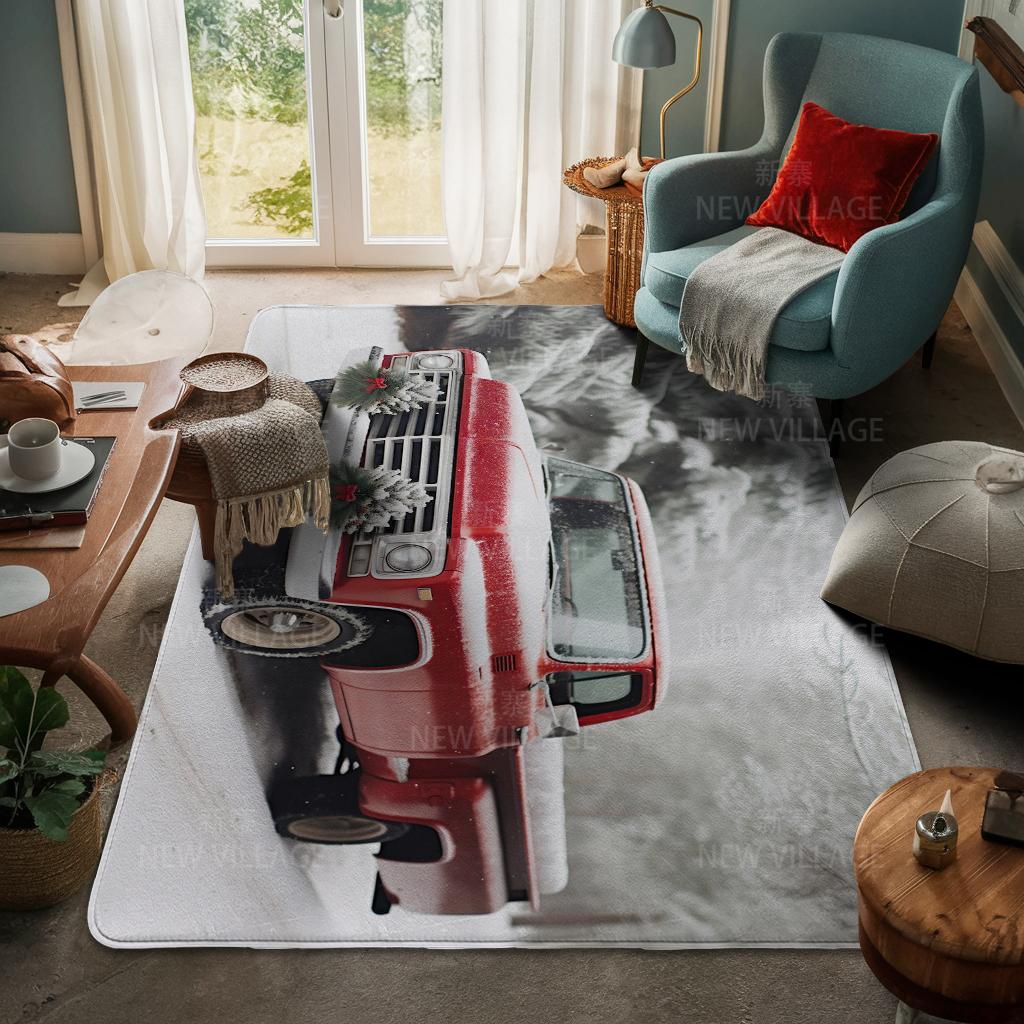 House Entrance Carpet Home Door Mat Living Room Bath Foot Bathroom Non-slip Water Absorption Rugs Bath Merry Christmas Winter