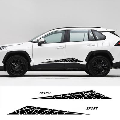 2 szt. Naklejki na drzwi boczne samochodu Do Toyota RAV4 Akcesoria Tuningowe Folia Winylowa Auto DIY Dekoracja Stylizacyjna Sportowa Naklejki