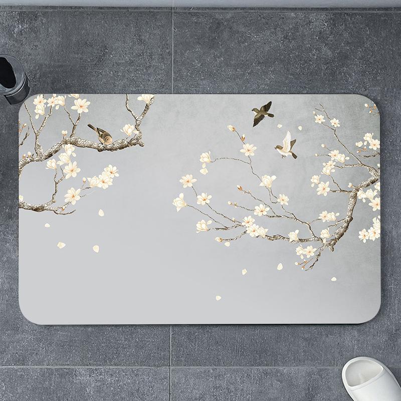 New Chinese Doormat Entry Door Carpet Toilet Household Mat Diatom Mud Non-slip Quick Dry Absorbent Foot Mat