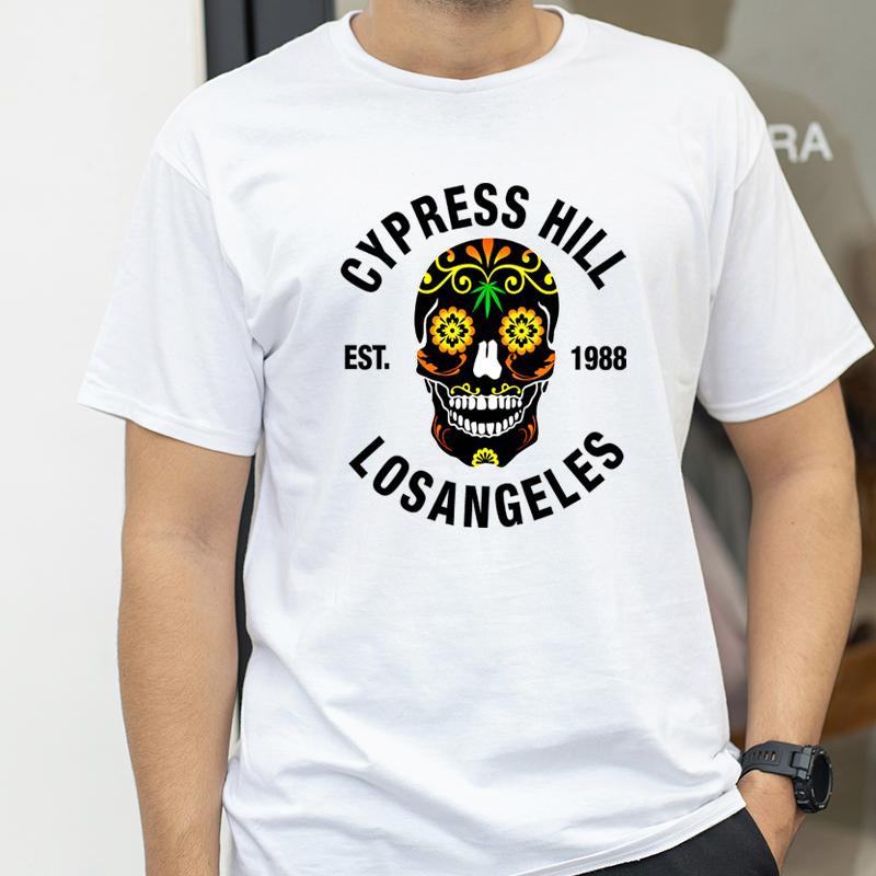 Rapper Cypress Hill Skelett Grafik T-Shirt Unisex Modetrend Streetwear Bedruckt Rundhals Kurzarm T-Shirt