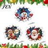 3D Feiertag Wandkunst Weihnachten Aufkleber, Selbst?Klebende PVC-Aufkleber, Rentier-Nikolaus-Aufkleber Lebkuchen-Schneemann Weihnachtsdeko für Schlafzimmer Wohnzimmer Party