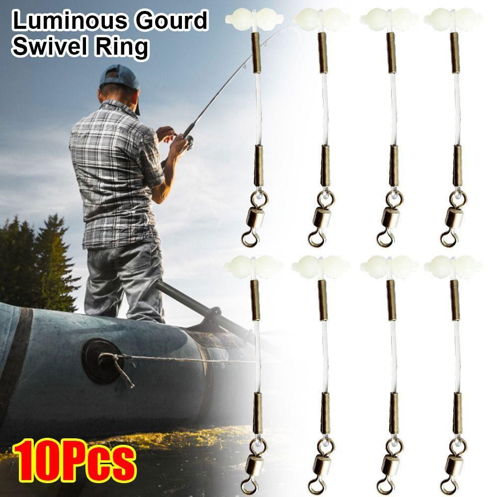 

10Pcs Glow Luminous Gourd Swivel Ring Sea Fishing Fishing Group Fishing Supplies 10Pcs Small