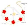 18K Gold Plated Dainty Four Five Leaf Clover Dot Bracelets for Women Lucky Flower Jewelry