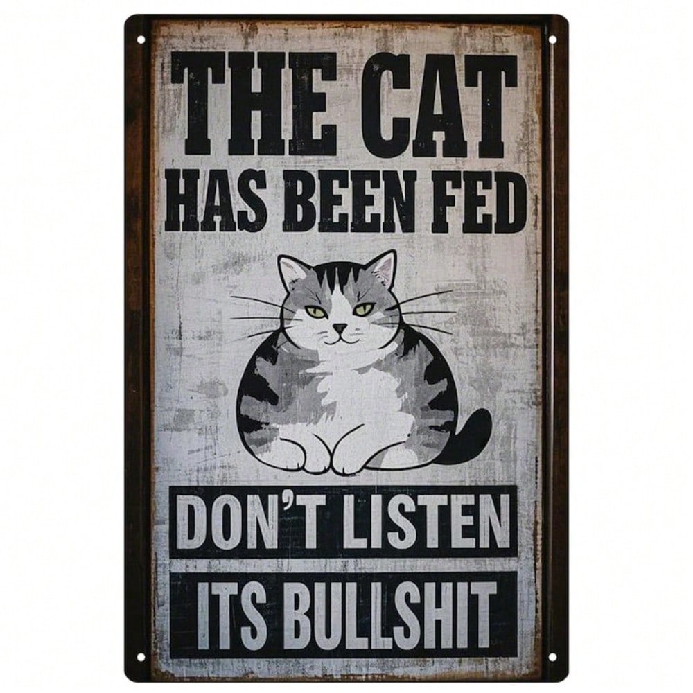 Vintage Cat Metal Sign Wall Art Home Bar Decor Rustic Novelty Gift 20x30