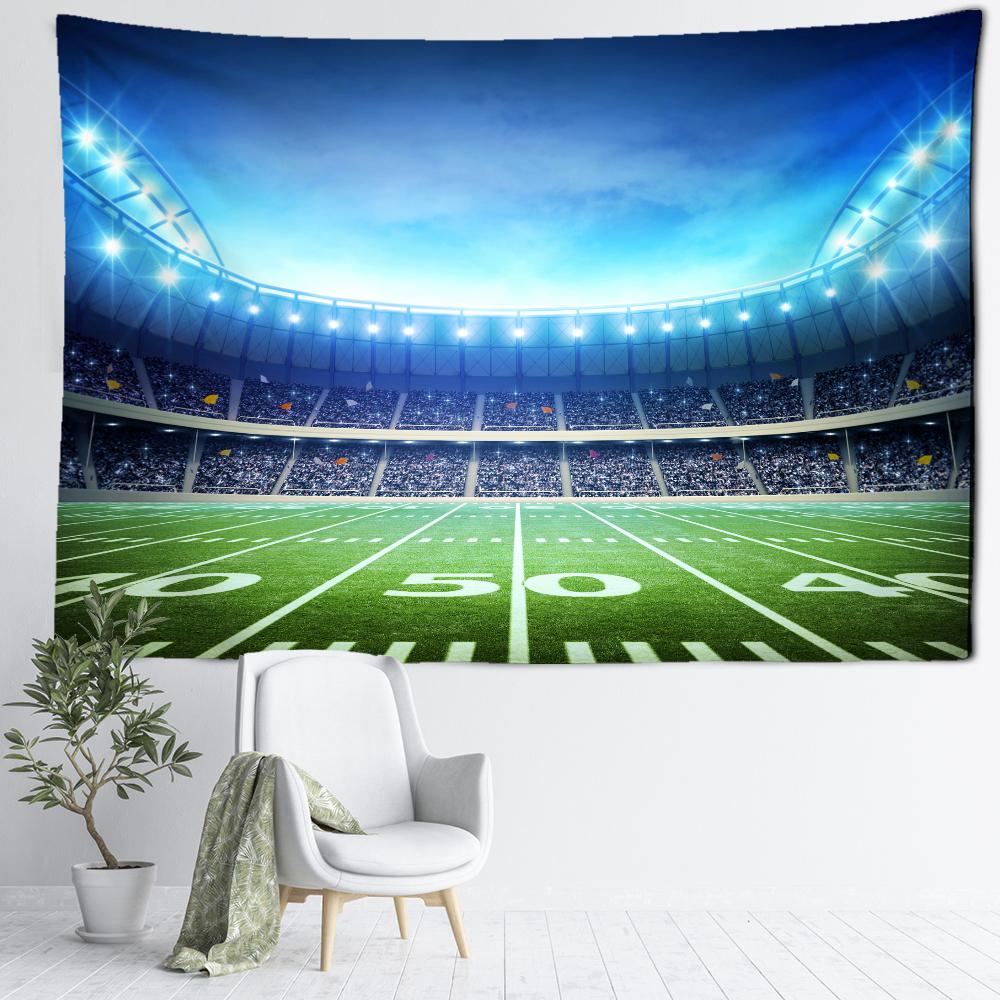 Football Field Landscape Tapestry Wall Hanging Bohemian Style Hippie Tapiz Living Room Aesthetic Room Home Decor
