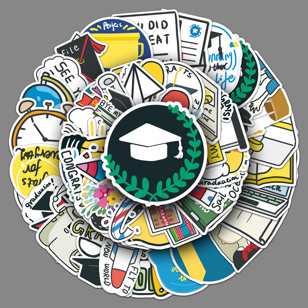 50 Graduation Season Graffiti Personalized Cartoon Guka Children's DIY Water Cup Suitcase Stickers Waterproof