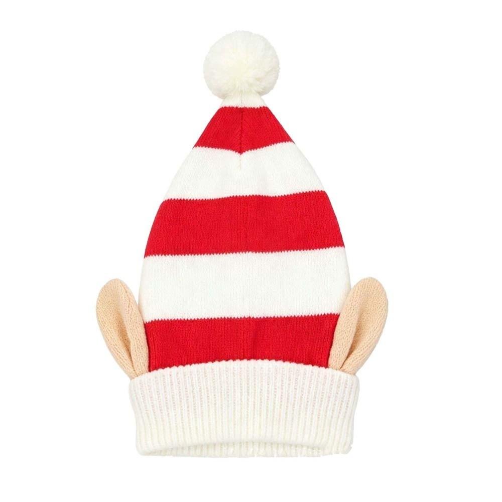 Knitted Christmas Beanie Warm Pointed Pom Bonnet Xmas Costume Headpiece Elf Knit Hat Carnival