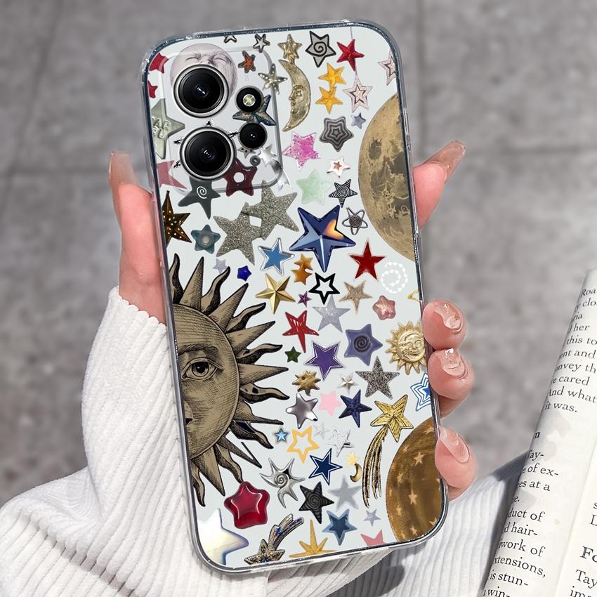 Luxury Transparent TPU Shockproof Phone Case For Redmi Note 12 11 11T Pro Plus 12S 11S 11SE 12Turbo Beautiful Girl Pattern Soft Casing For Redmi Cover