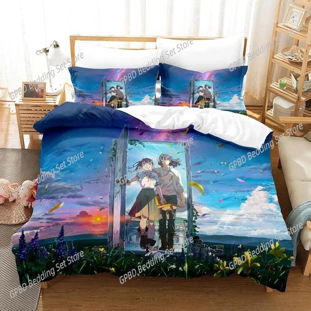 Luxury New 3D Print Anime Suzume no Tojimari Bedding Set Single Twin Full Queen King Size Bed Set Bedroom Duvet cover Sets