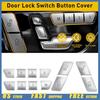 Silver Inner Door Lock Button Switch Cover Trims For Benz E Class W212 2010-2015