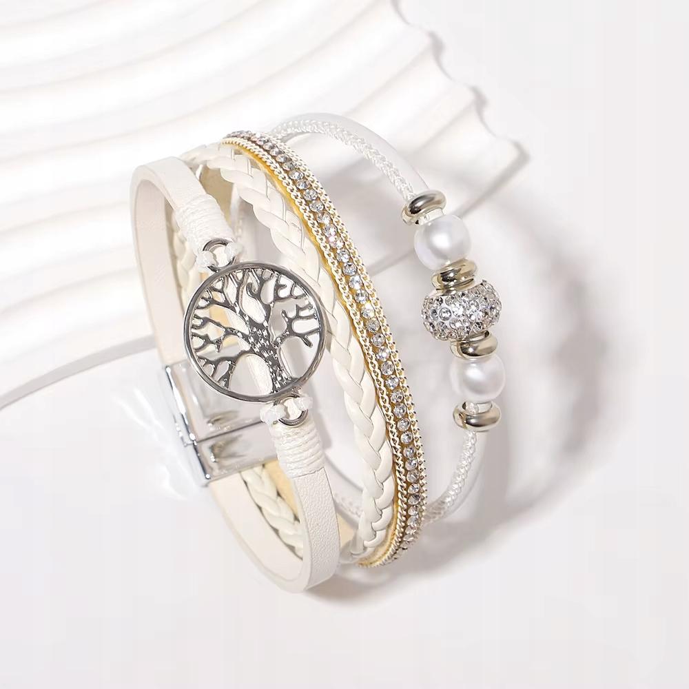 Women' Leather Bracelet DIAMONDED Tree of Life Fashionable For Women