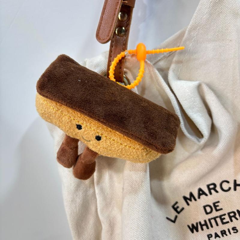 1Pc Simulated Egg Tart Bread Plush Keychain - Cute Afternoon Tea Series Doll For Backpack Decorative Pendant Gift