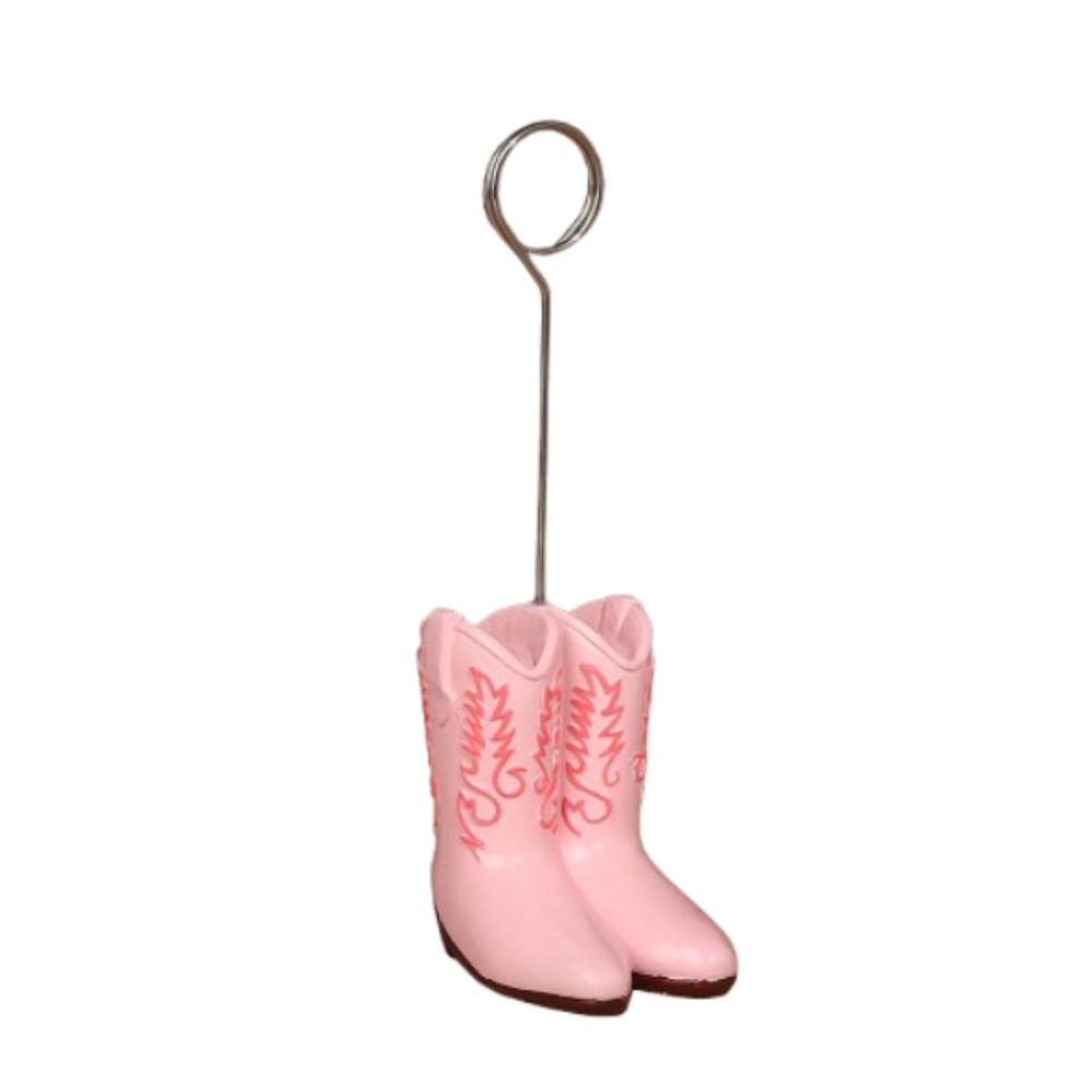 

Personalized Boot Photo Clip Handmade Place Card Holder Birthday Wedding Party Decor светло-розовый