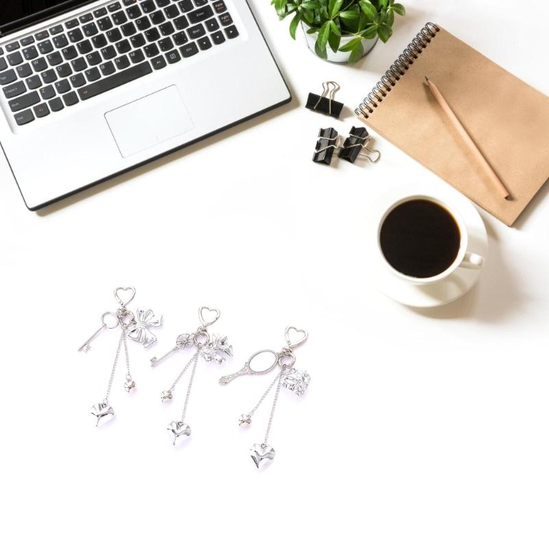 Heart Bows Bag Charm Pendant Aesthetic Purse Charms Aesthetic Keychains Keyring for Women Backpack Purse Handbag Decors