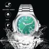 Watch Bracelet Wristwatch Seiko Square Luminous Pointer Stainless Steel Belt Quartz Watch Cool Business Everyday Green Men's Luminous Men's