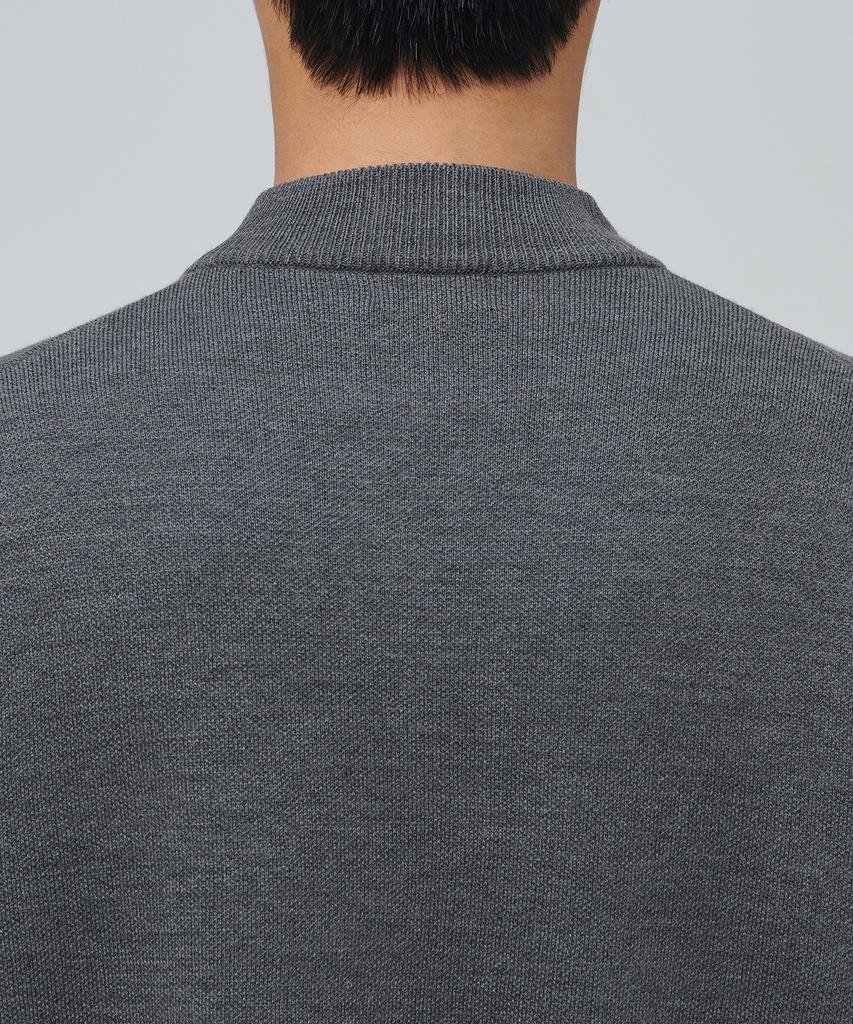 MUSINSA STANDARD Minimal Mock Neck Knit [Medium Gray]
