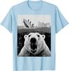 Polar Bear Sinking Titanic Meme Graphic Tee Funny Casual Short Sleeve TShirt for Men Women
