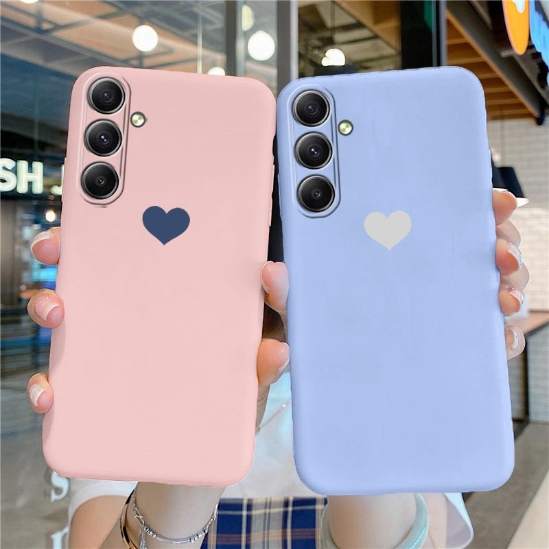 Love Heart Patterned Soft Silicone Case For Samsung A55 A35 M35 Xiaomi Redmi Note 13 Pro iPhone Huawei Honor Realme Camera Protective Shockproof Cover
