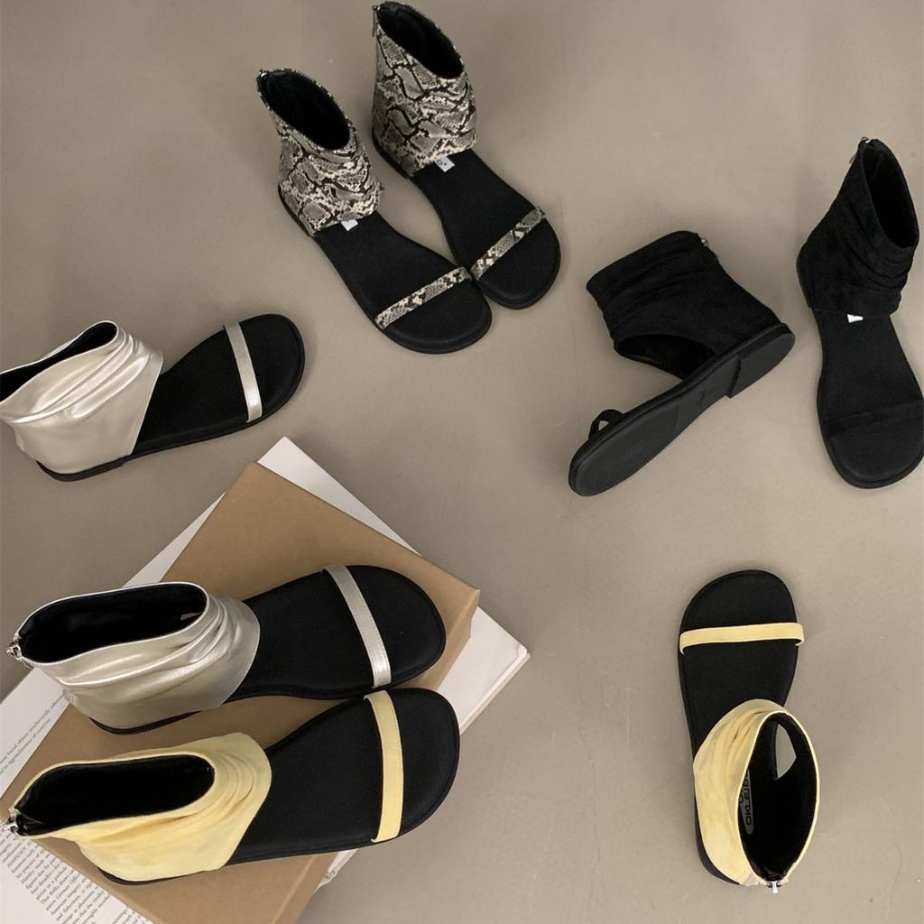 Fashion Low Shoes Woman 2025 Shallow Slipper Hoof Heels Rubber PU Fabric Slides Shallow Shoes Woman 2025 Low Slipper PU Slides Hoof Heel