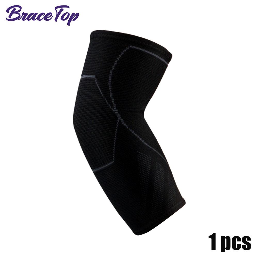 

Bracetop 1 шт. Компрессионные налокотники Эластичный бандаж для мужчин и женщин Баскетбола Волейбола Фитнеса Защита Рукавов Новые XL