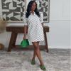 European and American summer new African women's casual style polka dot bubble sleeve loose dress