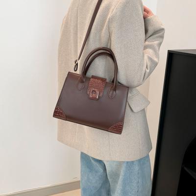 Mode Retro Textur Frühling Einfarbig Lässig Neu Umhänge Mode Tragbar Kleine Quadratische Tasche Damen