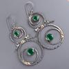 Green Onyx Gemstone 925 Sterling Silver Jewelry Handmade Earrings2.86" For Women EE-76-3