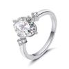 2CT Oval Cut Full Moissanite Engagement Ring 100%   CopperWedding Promise Bands for Women Jewelry Anniversary Gift