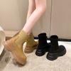 New Style Women's Short Boots Autumn Winter Knitted Slimming Elastic Ankle Boots Woman Height Increasing Casual Platform Shoes