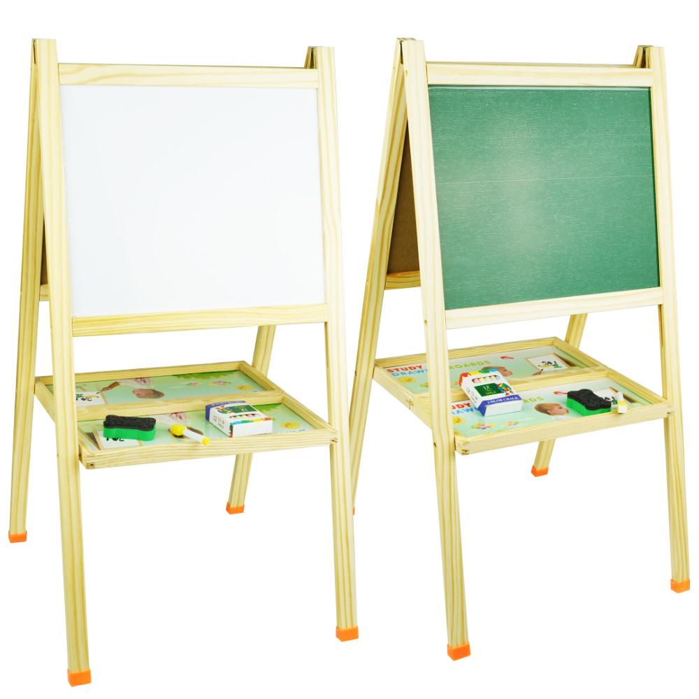 Drewniana tablica magnetyczno-kredowa + puzzle drewniane magnetyczne zestaw