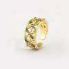 Nidin Hot Sale Personality Design Inlaid Colorful Zircon Open Rings Adjustable For Women Irregular Punk Style Finger Jewelry