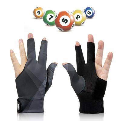 3 Open Fingers Billiard Gloves for Men Women Elastic Non Slip Wear Resistant Breathable Pool Cue