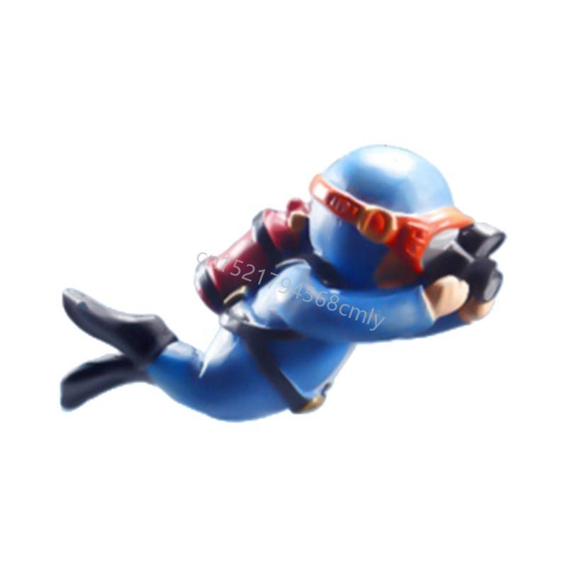 Aquarium Decoration Floating Diver Fish Ornaments Aquarium Accessories 6XDE camera синий