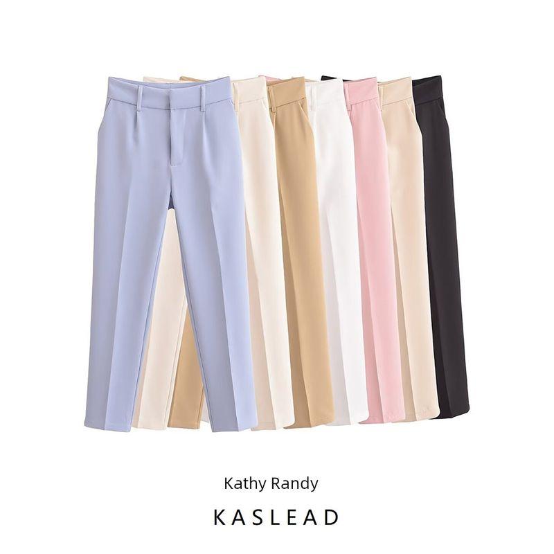 Kaslead New Arrival Women's Clothing Fashion Style Fashion Minimalist All-Match Multicolor High Waist Casual Suit Pants