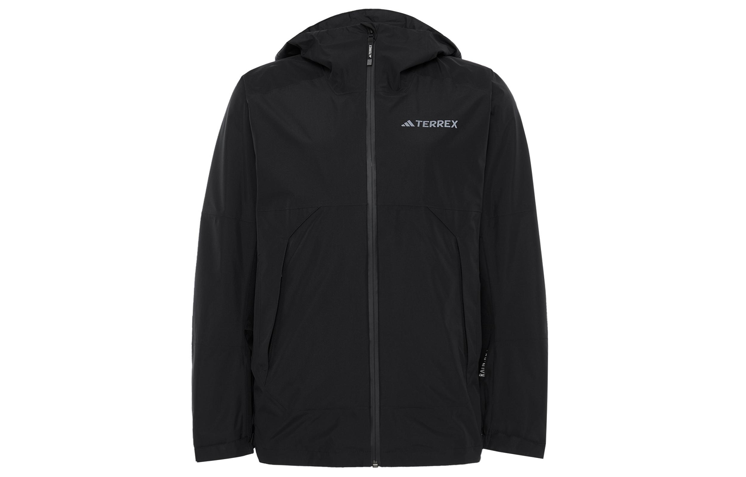Adidas Outdoor Hiking Waterproof And Windproof Windbreaker Jacket Men s Black IP0738 M