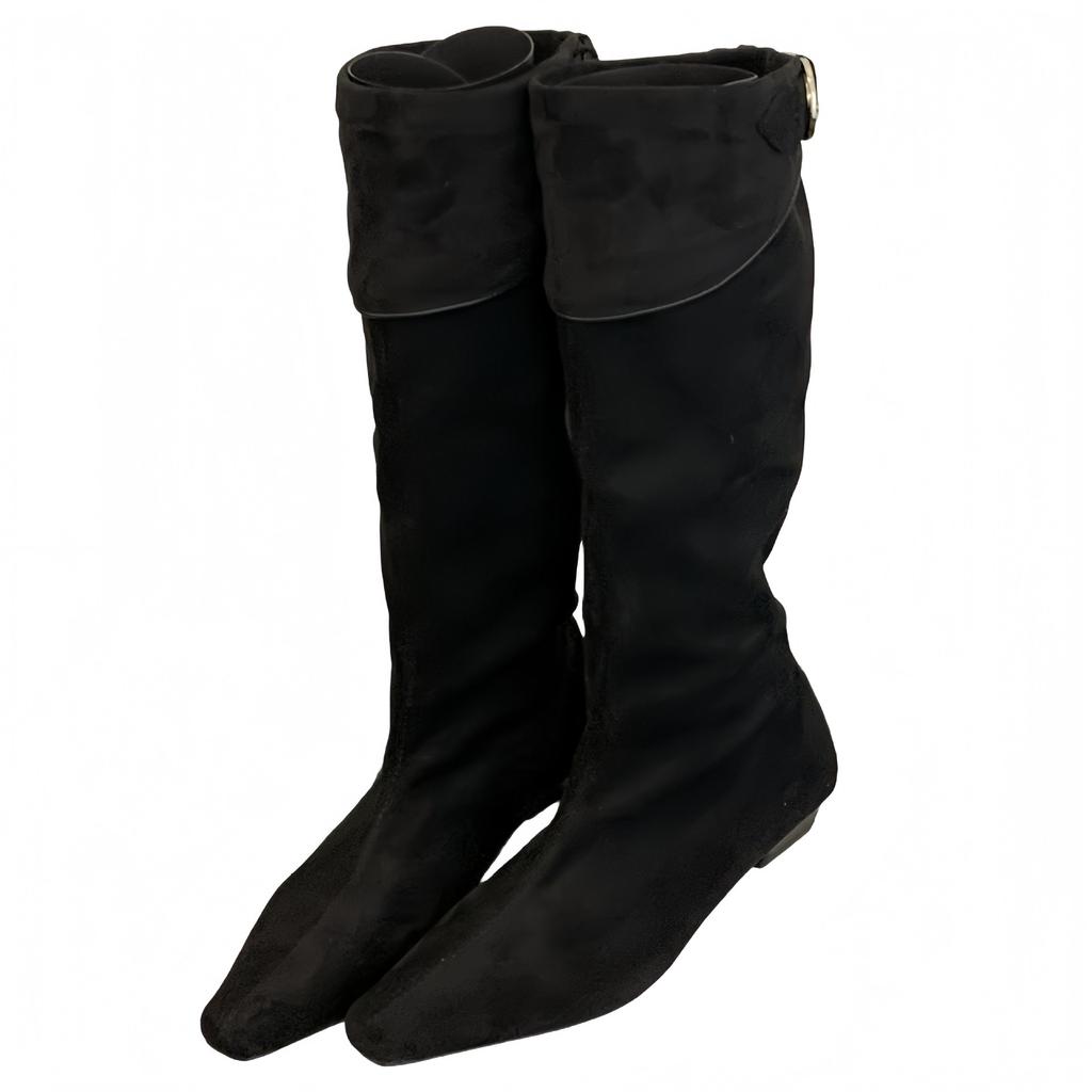 Autumn Suede Fashion Boots Women's 2025 New Versatile Retro Slim But Knee High Knight Boots Boots Boots