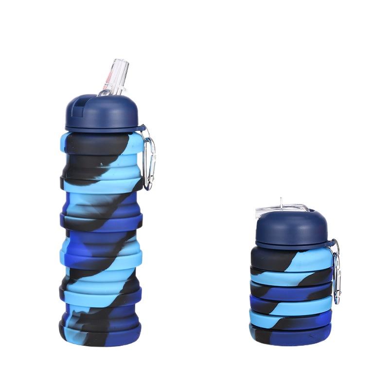 Essbare Silikon-Faltsport-Wasserflasche für den Außenbereich, für Reisen, Umweltschutz, ohne BPA, Silikonbecher, faltbarer Wasserbecher